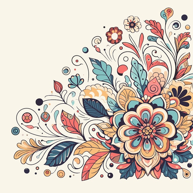 Vector free vector beautiful decorative colorful floral background