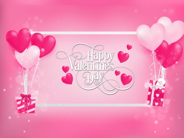 Free vector beautiful happy valentines day elegant banner design vector