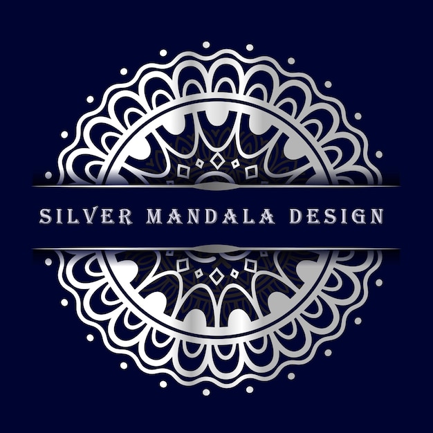 Vector free vector beautiful silver mandala background