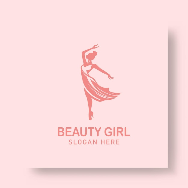 Free vector beauty girl logo template design