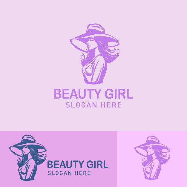 Free vector beauty girl logo template design