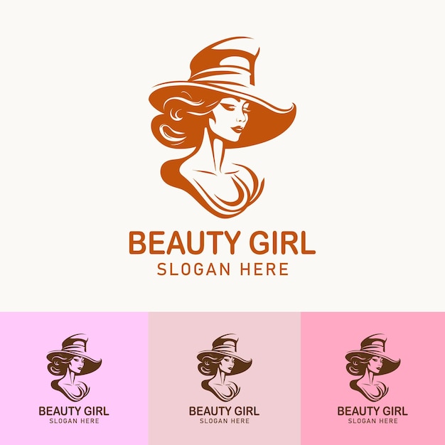 Free vector beauty girl logo template design