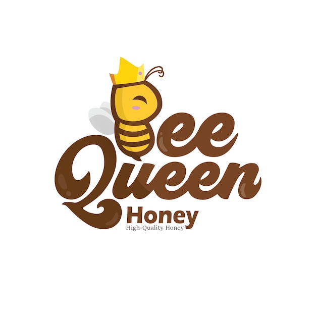 Free Vector Bee Queen Honey Logo Design