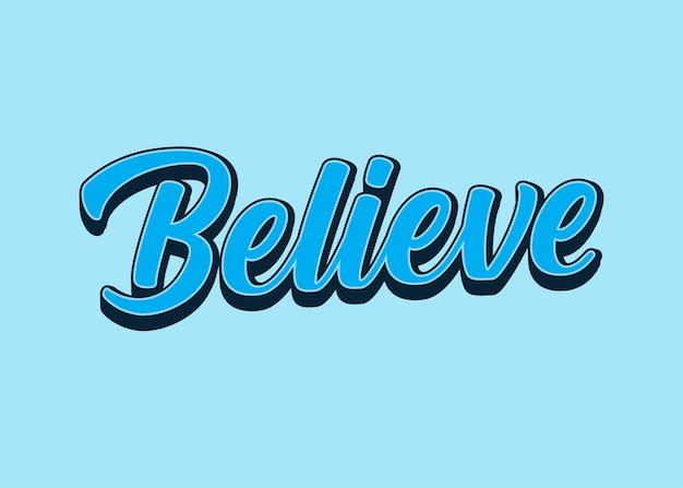 Vector free vector believe typography style illustration