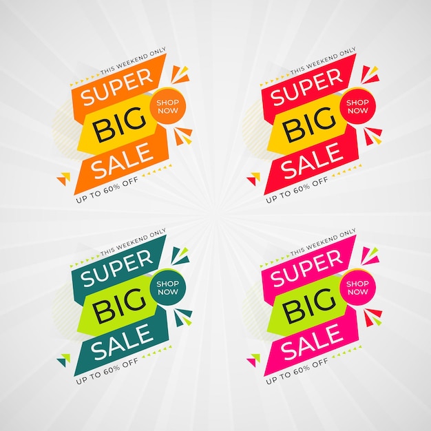 Vector free vector big sale banner collection design