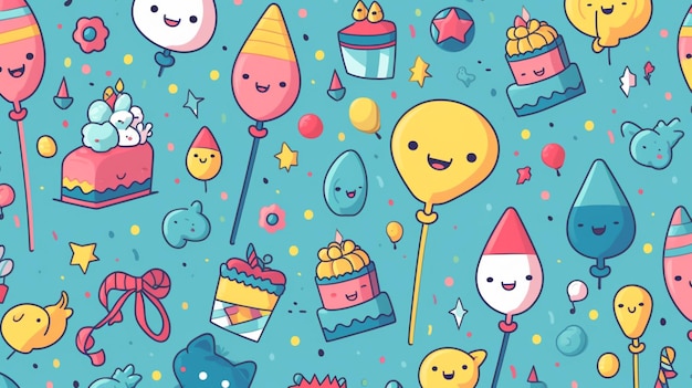 Vector free vector birthday pattern