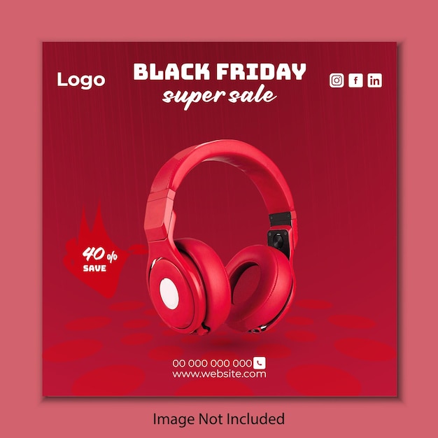 Free vector black Friday discount sale social media post design