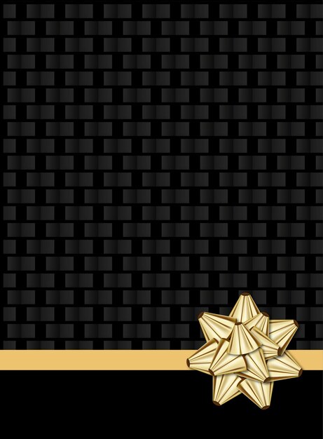 Vector free vector black pattern background with decorative gold ribbon