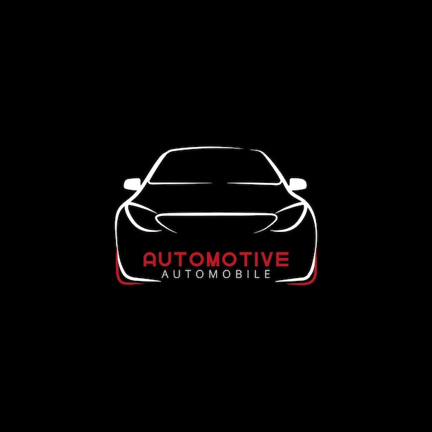 Свободный векторный черный белый и красный простой автомобильный логотип