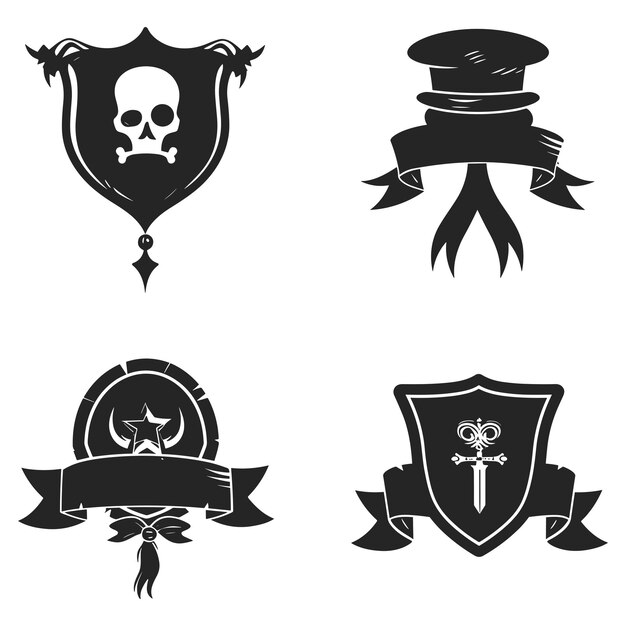 Free vector black and white retro stamps and badges isolated