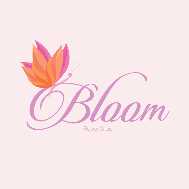 Вектор Бесплатный векторный дизайн логотипа цветочного магазина bloom