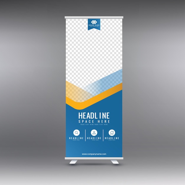 Free vector blue creative roll up banner template