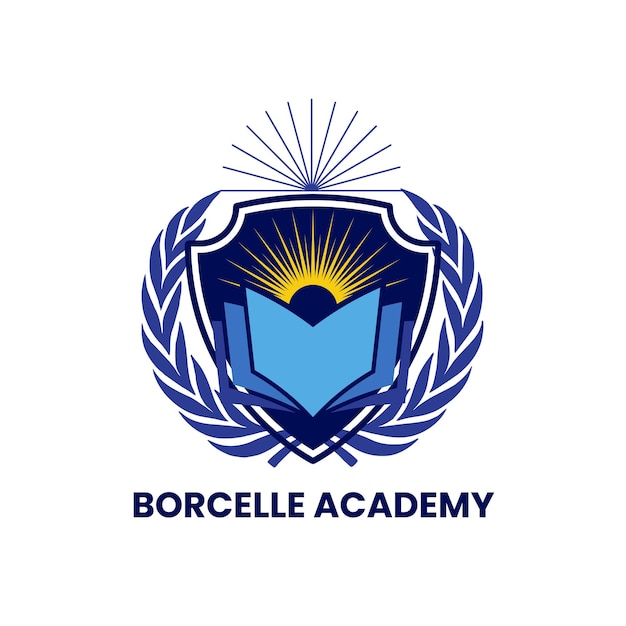 Free vector blue modern school education logo