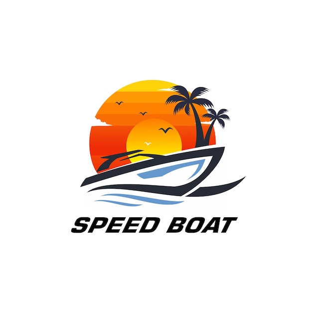 Vector free vector boat logo template design