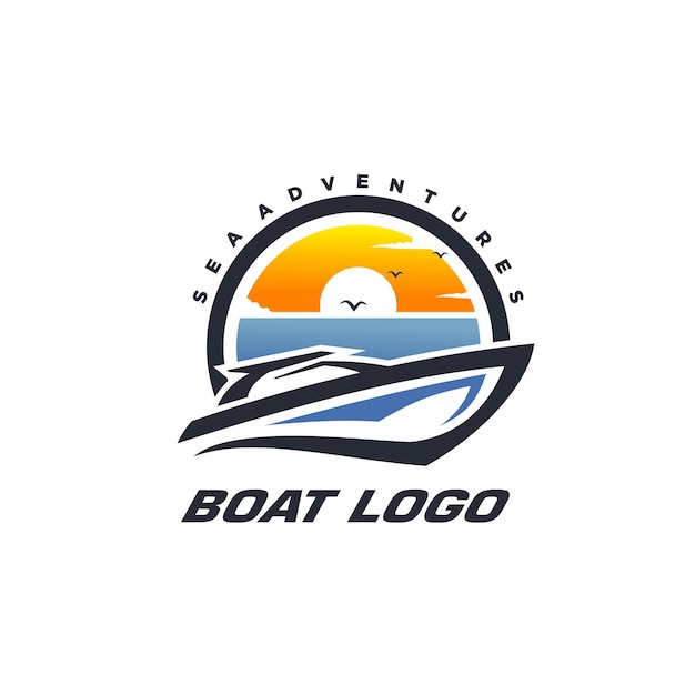 Vector free vector boat logo template design