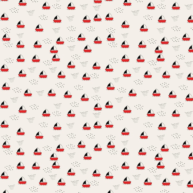 Free vector boat summer pattern