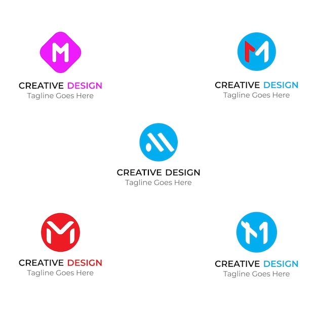 Vettore gratuito di branding identità design aziendale m logo