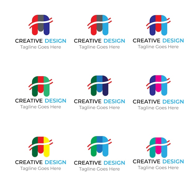 Free vector branding identity corporate design m logo