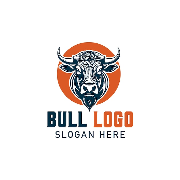 Free vector bull logo design template