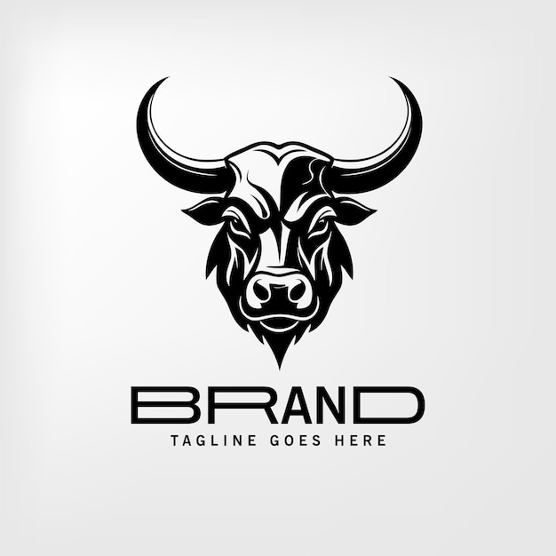 free vector bull silhouette design logo