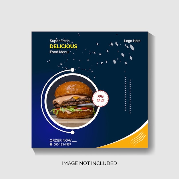 Free vector burgers social media post delicious food design template