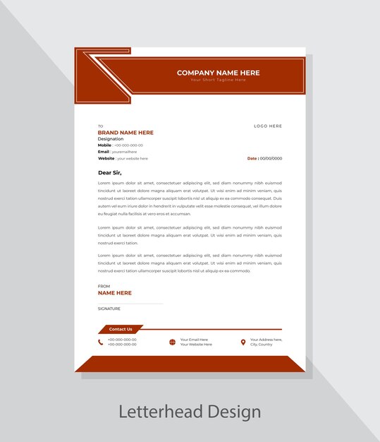Free vector business or corporate letterhead design template
