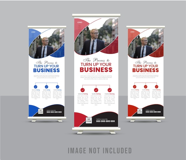 Free vector business corporate rollup banner design template