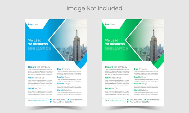 Free vector business flyer template with two Color