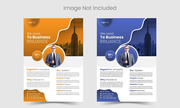 Free vector business flyer template with Two Color