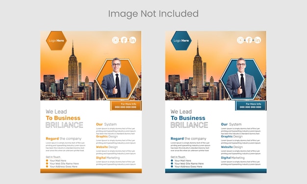 Free vector business flyer template with Two Color