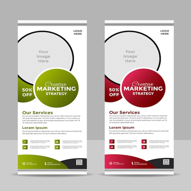 Vector free vector business roll up banner design for presentation purpose