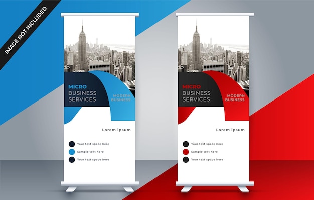 Free Vector Business roll up display standee banner