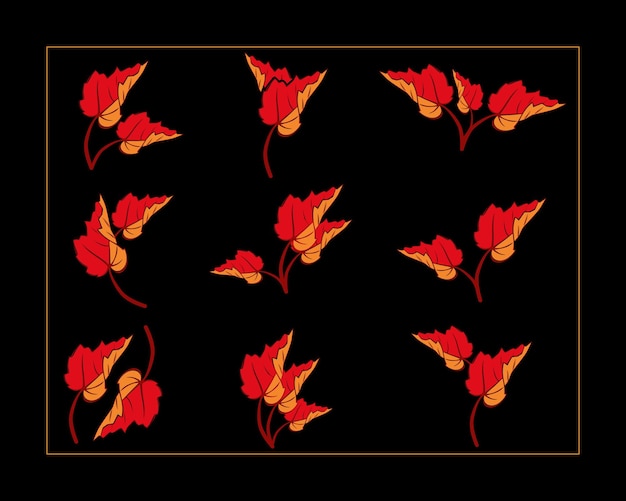 Free vector Canadian red maple leaf logo designs inspiration isolated on black background