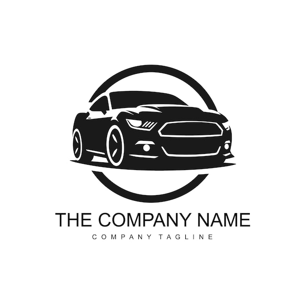 Логотип свободного векторного автомобиля на белом фоне