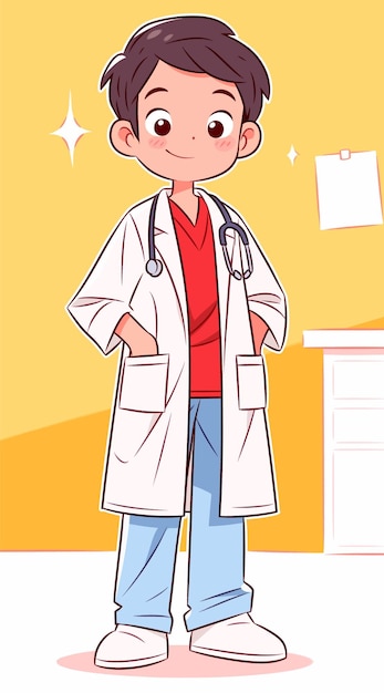 Vector free vector cartoon character american doctor profession