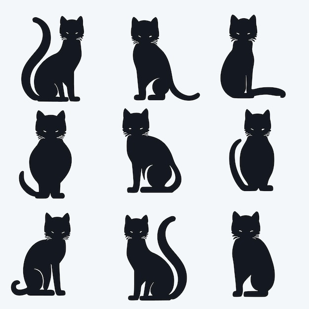 Free vector cat silhouette design