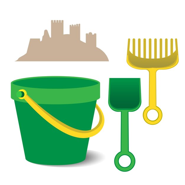 free vector children's toys bucket and shovel