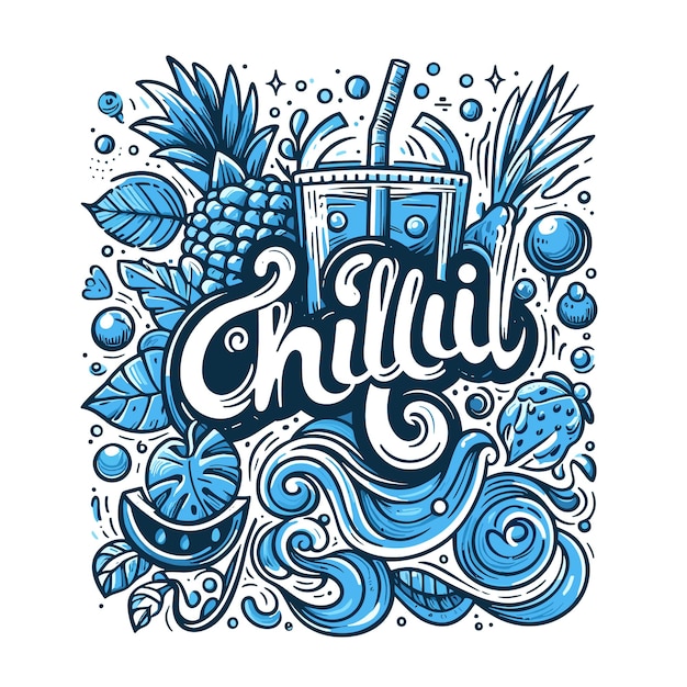 Illustrazione del design delle lettere free vector chill out