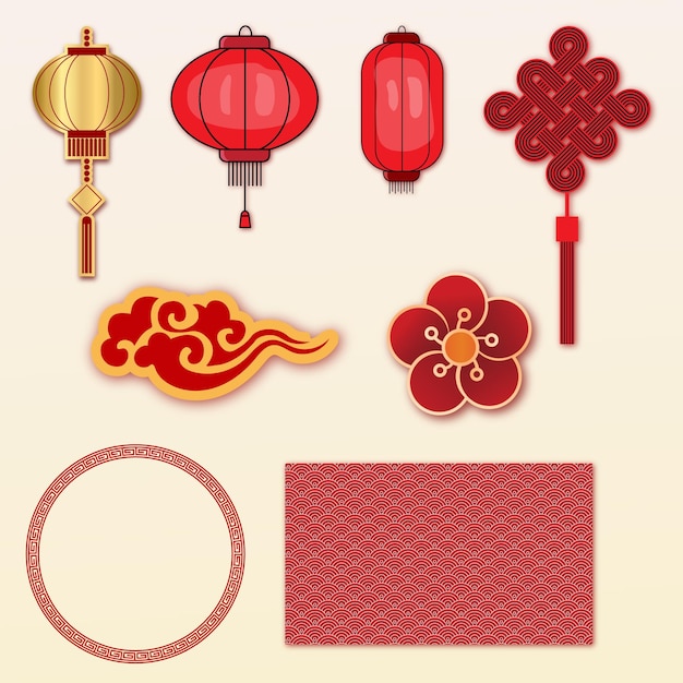 Vector free vector chinese elements collection