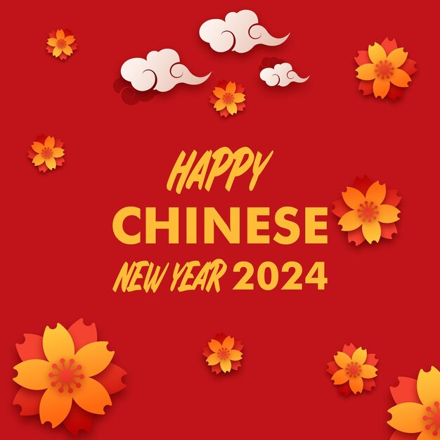 Vector free vector chinese new year instagram post design