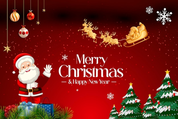 Free vector christmas background design wish you a merry christmas happy new year