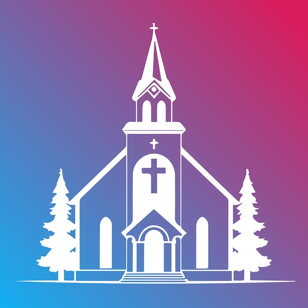 free vector church silhouette design can be used for Easter