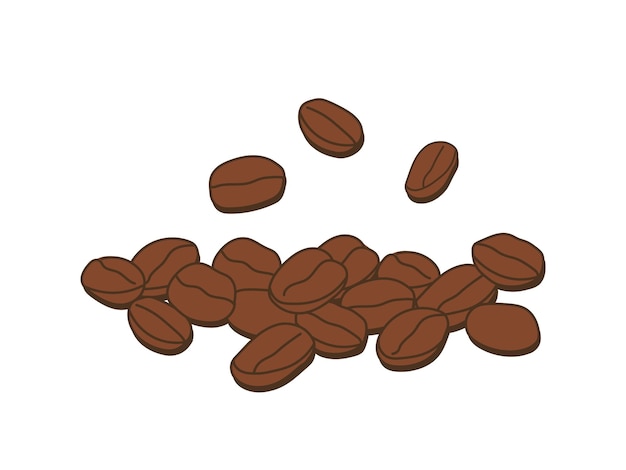 Vector free vector coffee beans flat design illustration