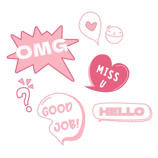 Vector free vector collection of colorful speech bubbles vector