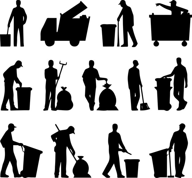 Premium Vector | Free Vector Collection of illustrations of silhouettes ...