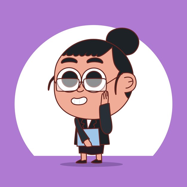 Free vector college student girl with glasses