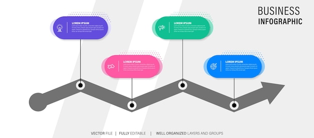 Vettore set di banner infografici vettoriali colorati gratuiti