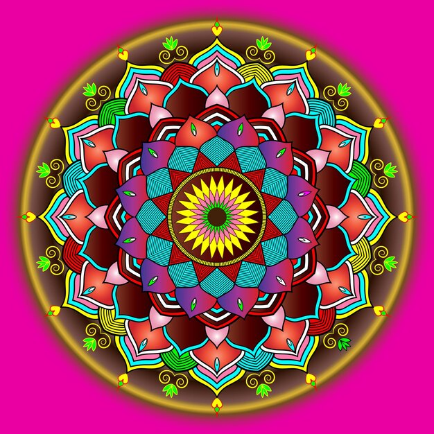 Free vector colorful mandala beautiful background