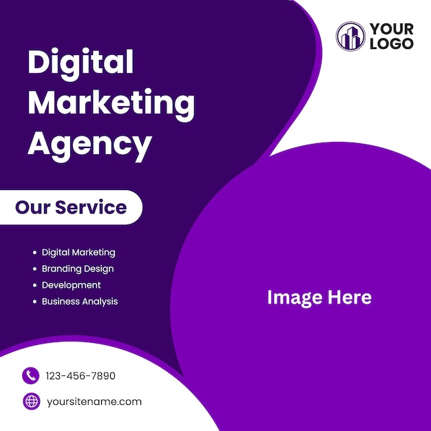 Agenzia di marketing digitale moderna e colorata