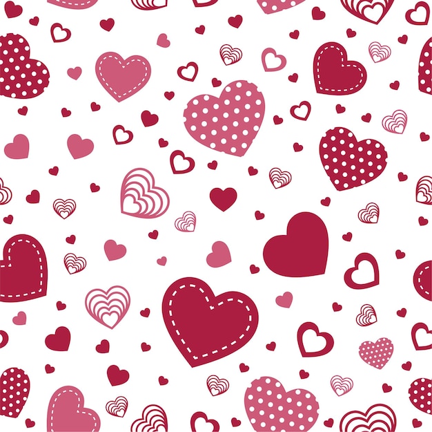 Vector free vector colorful polka hearts pattern